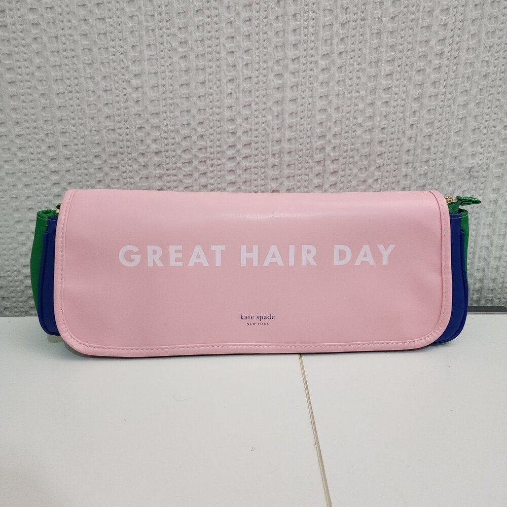 Kate Spade 'Great Hair Day ' Hair Tools Case Travel Pink Green Blue